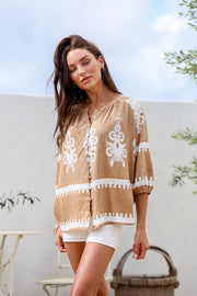 Filigree Blouse Camel