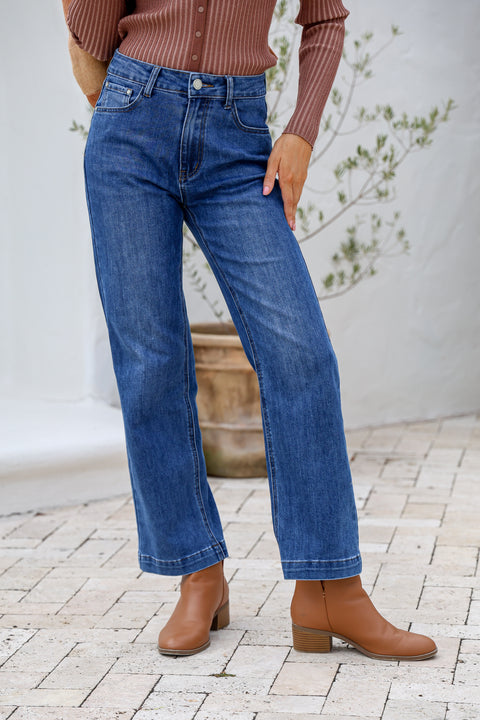 Wide Leg Jean Mid Blue