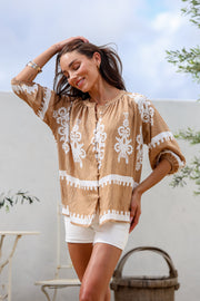 Filigree Blouse Camel