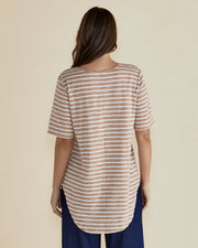 Ariana Tee Beige Stripe