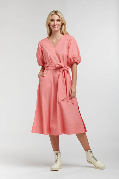 Bianca Puff Sleeve Dress Rouge