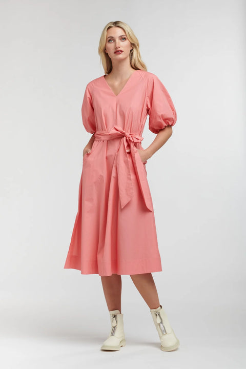 Bianca Puff Sleeve Dress Rouge