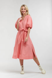 Bianca Puff Sleeve Dress Rouge