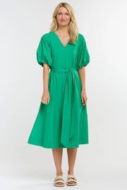 Bianca Puff Sleeve Dress Jade