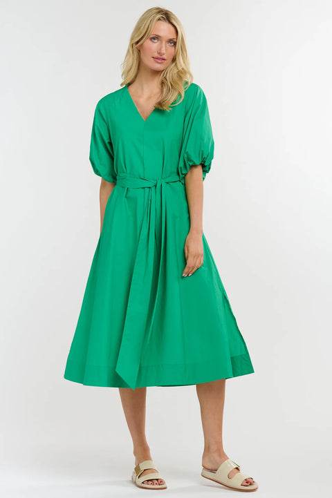 Bianca Puff Sleeve Dress Jade