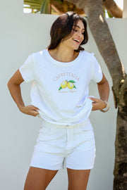 Capri Italia Lemon Sequin Tee