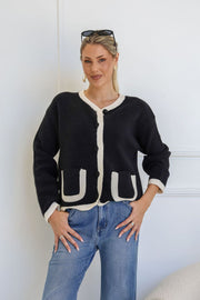 Chloe Cardigan Black & White