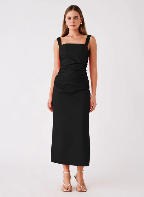 Drift Midi Dress Black