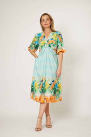 Twist Knot Dress Mint Floral