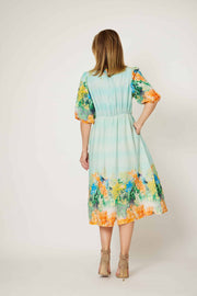 Twist Knot Dress Mint Floral