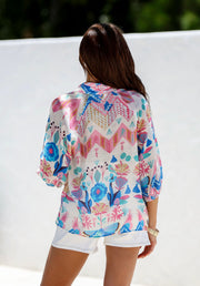 Summer Blouse Azure Print