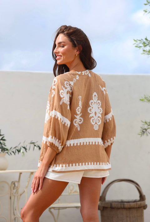 Filigree Blouse Camel