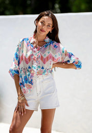 Summer Blouse Azure Print