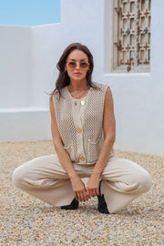 Alexa Gold Button Knit Vest