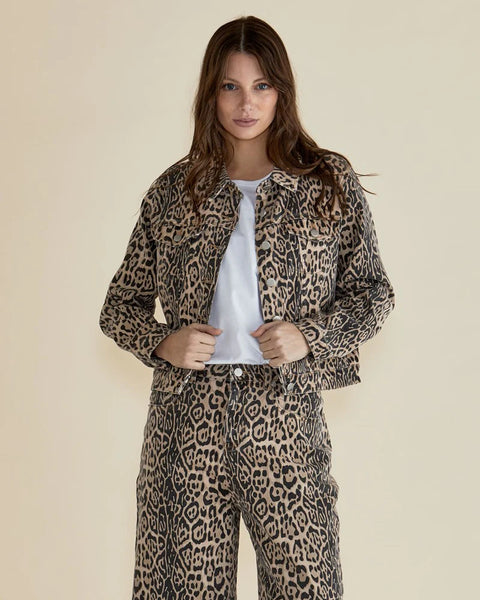 Luca Denim Jacket Leopard