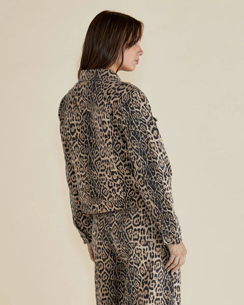 Luca Denim Jacket Leopard