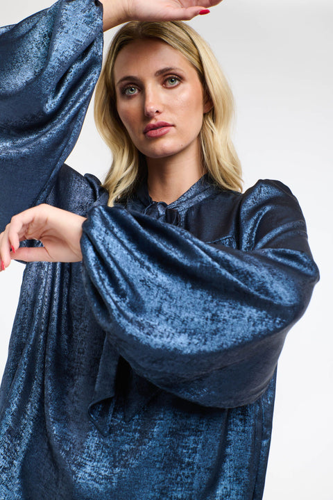 Pussy Bow Top Midnight