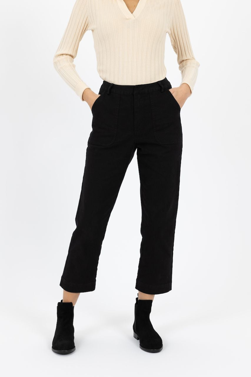 Raya High-Waisted Wide-Leg Pant - Black