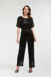 Sequin Jumpsuit Black